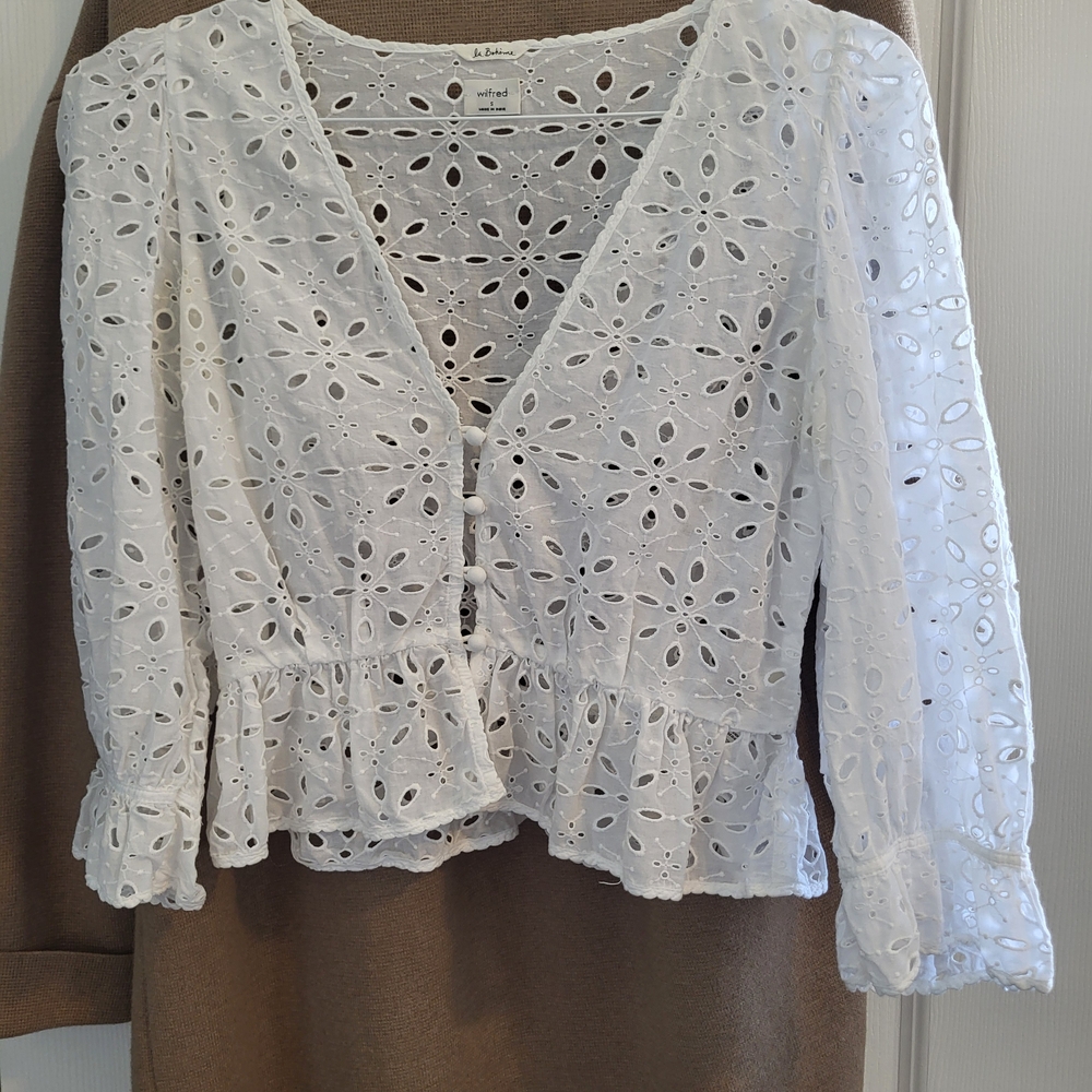 Wilfred White Eyelet Lace Blouse